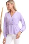 20333307 Dok.Viskon Double-Breasted Collar Long Sleeve Blouse Lila - 6