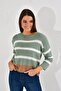 20026185 Knitwear Striped Blouse Green-Ekru - 3