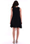 22223105 Nylon Linen Sleeveless Flared Dress Black - 6