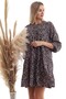 20333362 Dok.Viskon Patterned Long Sleeve Salash Dress Black Lila - 5