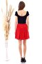 9474746 Velvet Patchwork Elastic Short Skirt Red - 6