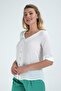 9233027 Kobe Cross Back Capri Sleeve Shirt Ecru - 7