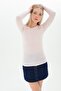 9100938 Yumoş Two Shoulder Pads Long Sleeve Blouse Pudra - 2