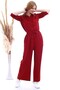 20061005 Dok.Viskon Elastic Waist Wide Leg Trousers Bordo (Burgundy)