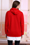 21404011 Double-Layered Hooded Pocket Skirt Garnished Long Sweatshirt Red - 6