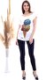 20061957 Single Jersey Ice Cream Printed Pearl T-Shirt White - 4