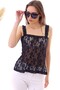 20040404 Lace Strap Blouse Black - 2