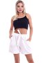 20074507 Dok.Keten Pocketed Shorts with Ties and Elastic Waist Ekru - 6
