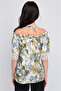 8120798 Viscose Patterned Sleeve Skirt Lace Blouse Ecru Flower Pattern - 4