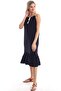 20343089 Nylon Linen Cord Strap Dress Black - 5