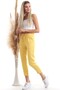 20343111 Viscose Flannel Zippered Pleated Pocket Carrot Pants Mustard - 2