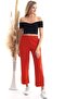 20343275 Azra Elastic Waist Double Leg Trousers Tile - 4