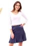 9474746 Velvet Patchwork Elastic Short Skirt Fume - 3
