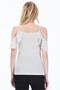8192643 Glittery String Strap Sleeve Blouse with Flounce Ekru - 6