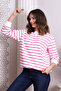 22434188 Three Thread Striped Sweatshirt Ecru Pink - 3