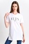 9282825 Single Jersey Vltn Paris Slit Short Sleeve V-Neck Blouse White - 3
