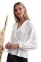 20333307 Dok.Viskon Double Breasted Collar Long Sleeve Blouse Ecru - 5