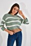 20026185 Knitwear Striped Blouse Green-Ekru - 5