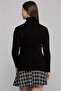 7470190 Slim Ribbed Camisole Turtleneck Long Sleeve Knitwear Black - 4