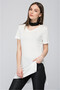 8051038 V-Neck Side Slit Short Sleeve T-Shirt Ecru - 2