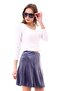 9474746 Velvet Patchwork Elastic Short Skirt Fume - 4