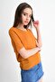 8122611 Kobe V-Neck Back Neckline Trimmed Batwing Sleeve Blouse Mustard - 2