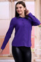 21401555 Long Sleeve Shirt with Leather Trim on the Collar Purple - 5