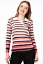 8515150 Digital Printed Polo Neck Long Sleeve Blouse Ecru-Coral - 2