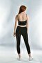 20072005 Ribbed Knit Strappy Drawstring Bustier Black - 3