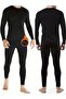 Warm Cotton Men's Flexible Black Thermal Underwear Suit -Full Protection up to -20 Degrees - 4