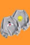 Sylvester Tweety Lover Couple Combination - Black Oversize Crew Neck Sweatshirt