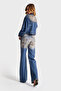 Women's T.Kot Color 4S568 Shiny Stone Design Baggy Flare Fit Denim Jeans - 5