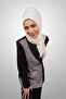 Practical Pleated Shawl Ready-To-Wear Organic Cream Color Sponge Model - 5
