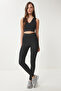 Styling Sports Bra with V-Neck Support - Black Lvx0009 - 4