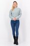 Women Crew Neck Knitted Sweater, Sage Green - 4