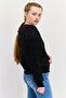 Women V Neck Long Sleeve Textured Cardigan, Black - 2