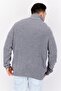 Men Turtle Neck Knitted Long Sleeves Sweater, Grey - 2