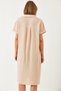 Women's Stone Polo Collar Summer Loose Muslin Dress 70222 60271009 - 8