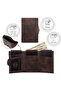 Toscana Brown Card Holder Genuine Leather Wallet Unisex Rfid Protected Men Women Mini Wallet Gift