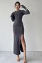 Women's Stretchy Sandy Fabric Back-Tie and Low-Cut Tie Design Hand-Tied Midi Smoked Dress 328 - 6