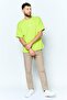 Men Crew Neck Short Sleeves Graphic Print T-Shirt, Lime Green - 2