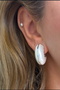 Women's Earrings Special Series Mother of Pearl Chubby C Plate Model Tarnish Free Earrings