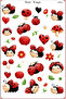 17X25Cm Cute Ladybird Sticker Sheet 36Pcs Decals Laptop Sticker Agenda Scrapbook