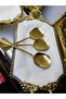 Set of 3 Gold Decor Steel Serving Spoons