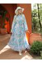 Blue Erva Flower Pattern Dress - 2