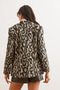 Women's khaki leopard print blazer with flap pockets and lining ckt-19000403 - 8