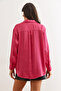 Women's Fuchsia Satin Crinkle Woven Shiny Shirt Gml- 19001276 - 2