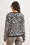 Women's Black Raised Gold Buttoned Leopard Cardigan Hrk- 19000336 - 6