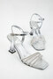 Silver Patent Leather Women's Classic Heeled Shoes 18826 - 2