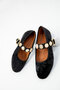 Women's Black Velvet Ballerinas 20200